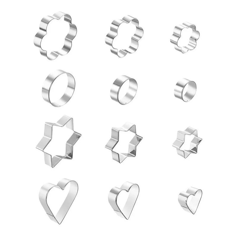 12 Moldes De Galleta Cortador Galletas Moldes Galletas 867 Plateado