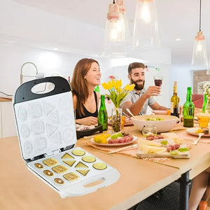 Maquina Para Hacer Galletas Maquina Manuales 13 Moldes 1400w Plancha Para Hornear Máquina Eléctrica Para Hacer Galletas... Blanco