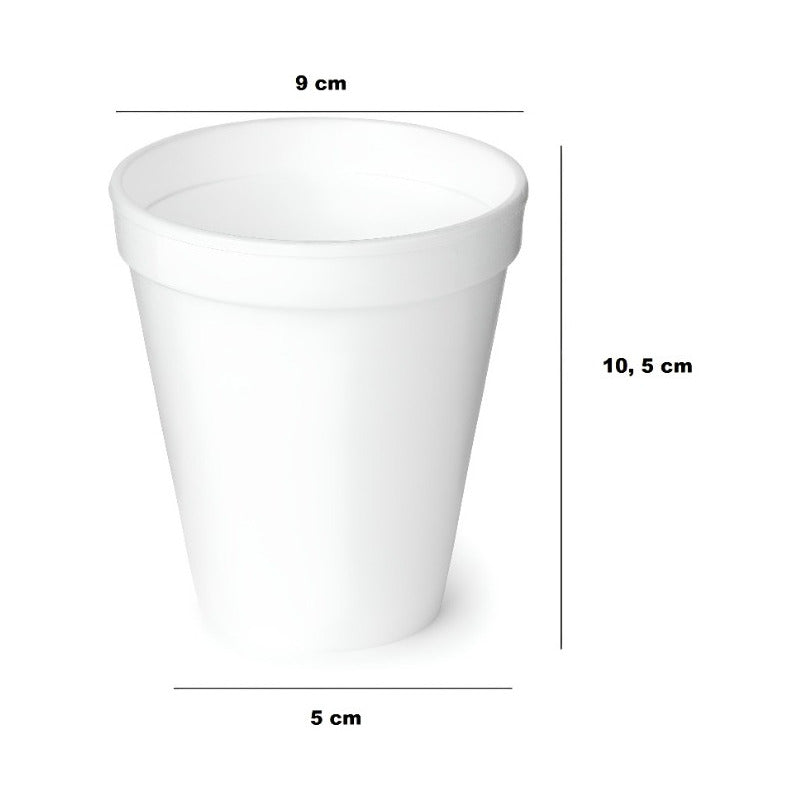 25 Vasos Desechables Plumavit Termico Vaso Cafe 10oz 296ml Blanco 8983