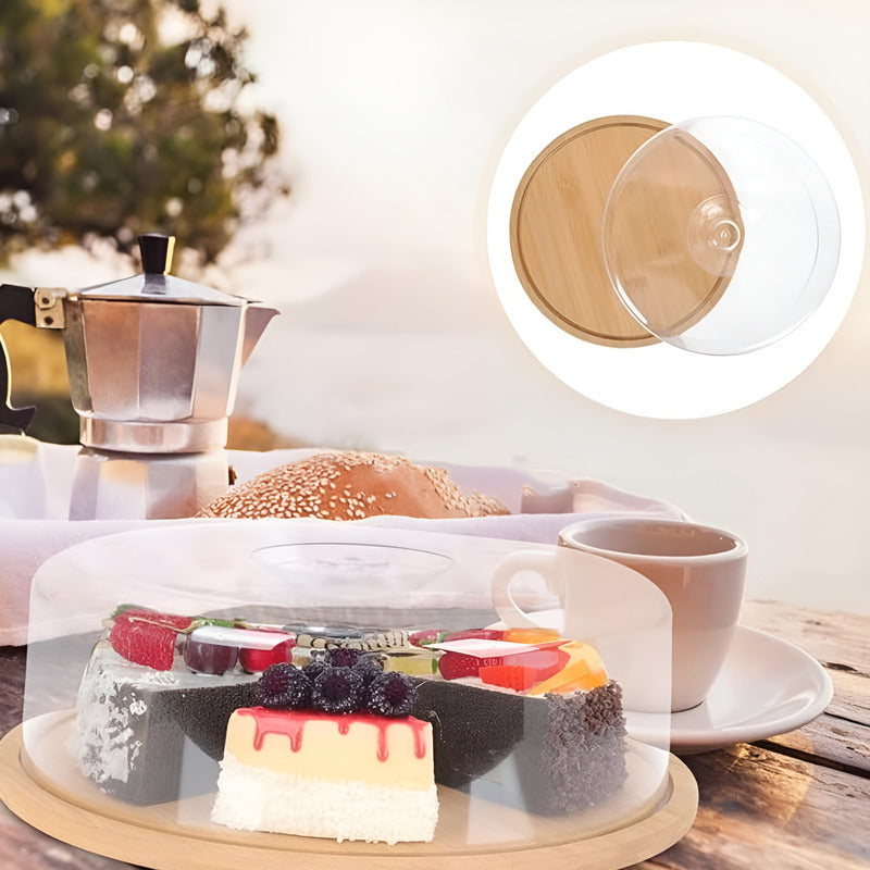 Base Para Torta Porta Torta Cupula De Vidrio Exhibición 25cm