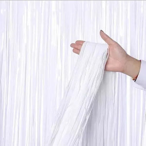 Guirnalda Cortina Metálicas Cortina De Cumpleaños Decoracion Blanco 101067