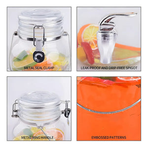 Dispensador De Bebidas Jarro De Vidrio Para Jugos Jarra 3.8l Dispensador Portátil Con Grifo Dispensador De Barril... Transparentes