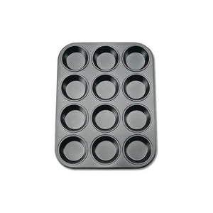 Molde 12 Muffins Cupcakes Placa Teflón Pettish Online Vc Color Negro