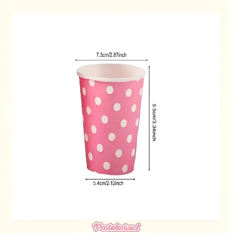 10 Vasos Descartables Vaso De Papel Suministros Fiesta 250ml Rosa