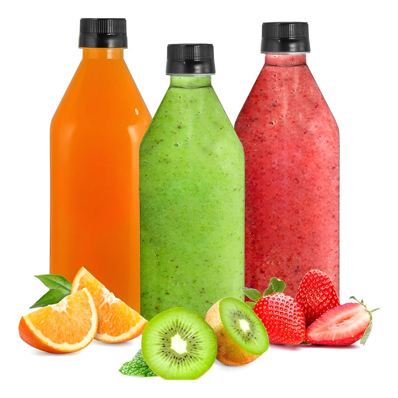 12 Botellas Con Tapa Botellas Plasticas Transparentes 1000ml Tranparente