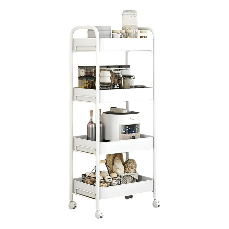 Carrito Organizador Metalico Organizador Para Cocina 4 Nivel Blanco