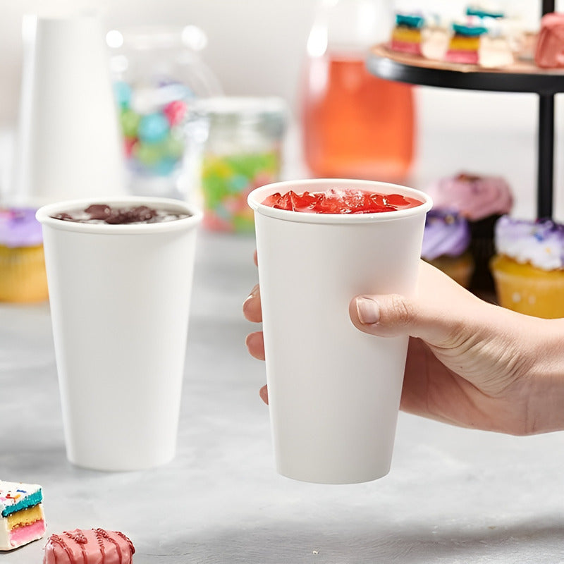 50 Vasos Polipapel Vaso Sin Tapa Vaso Blanco Vaso Cafe 16oz Blanco / Vaso Polipapel 16 Oz