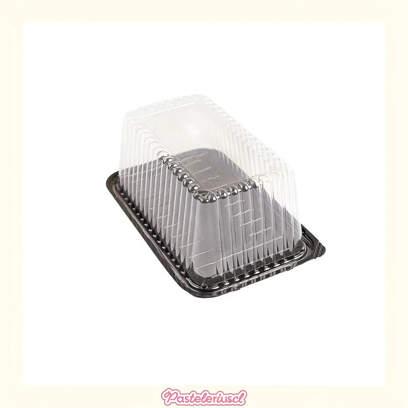 70 Bandejas Para Tortas Porta Brazo De Reina 28x17x11cm Base Y Cúpula Para Rollo Suizo Envase Cúpula Plástica Bandeja... Negro
