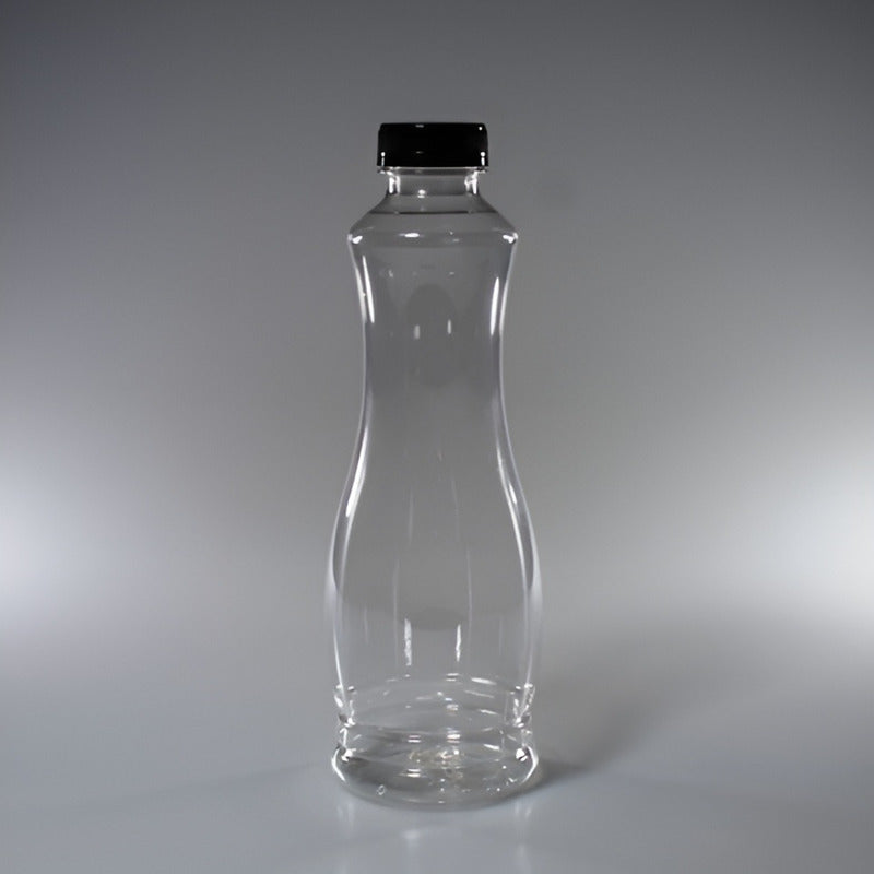 Set 12 Botellas Plasticas Transparentes Botella C/tapa 800ml Transparente