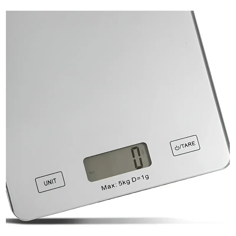 Gramera Digital Pesa Gramera Cocina Pesa Alimentos 5kg/0.01g Plateado 5 Kg