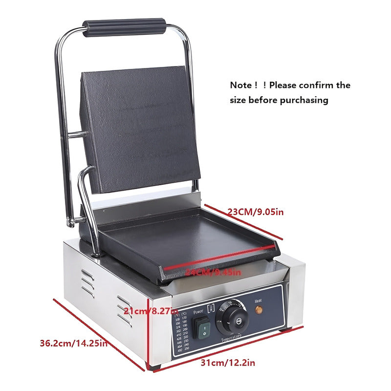 Sandwichera Industrial Maquina Para Sandwiches Panini 2200w - Plateado / Sandwicheras Grill Lisa