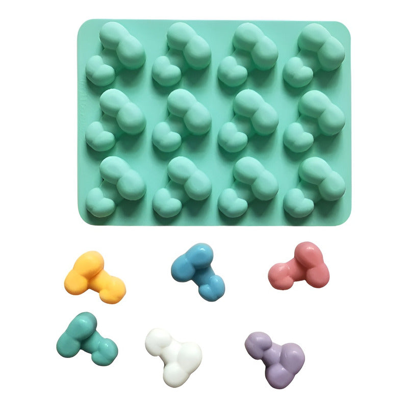 Molde Silicona Moldes Chocolate Mini Pene Molde Resina 12cav Multicolor / Molde Hielo Mini Pene 12cav