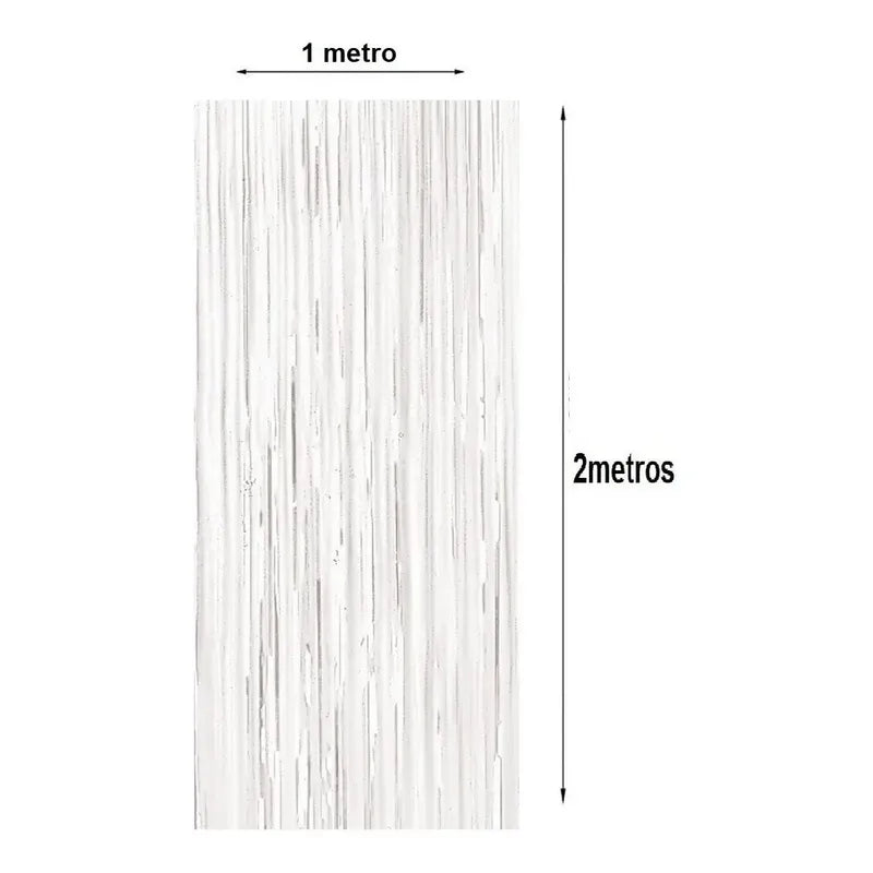 Guirnalda Cortina Metálicas Cortina De Cumpleaños Decoracion Blanco 101067