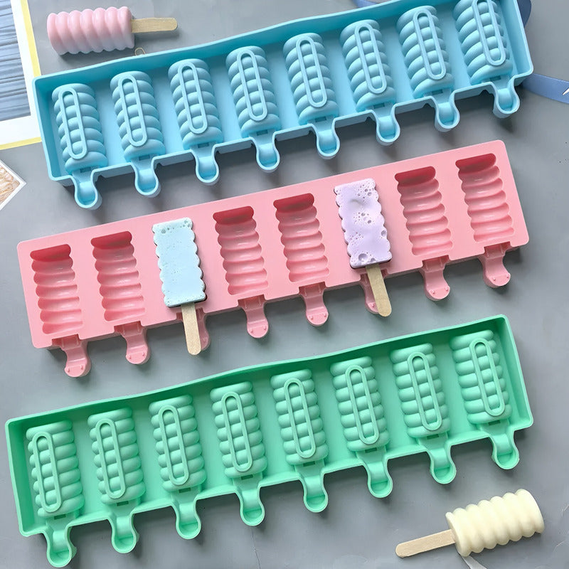 2 Molde Helados Molde Helado Silicona Moldes Paletas Espiral Blanco