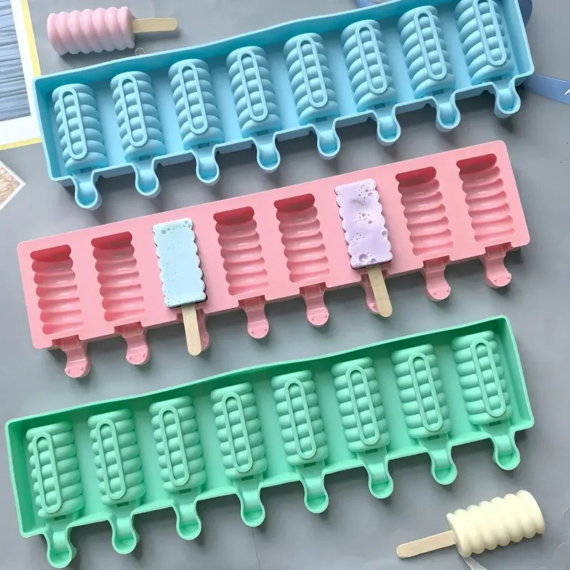 2 Molde Helados Molde Helado Silicona Moldes Paletas Espiral Blanco