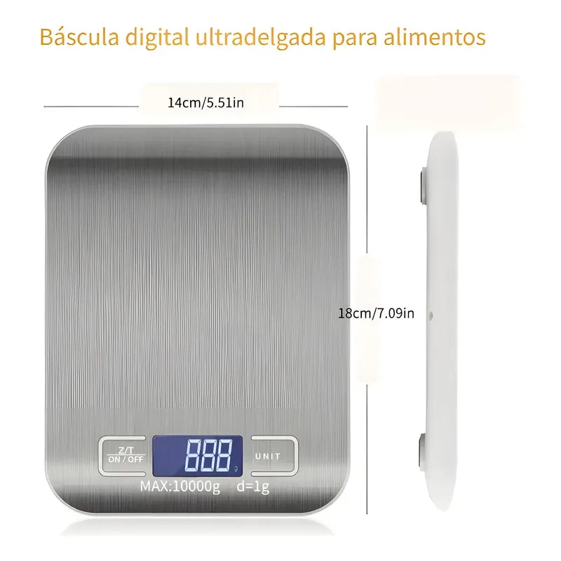 Balanza Digital Multiuso Pesa Digital Bascula Digital 299 Plateado 5 G