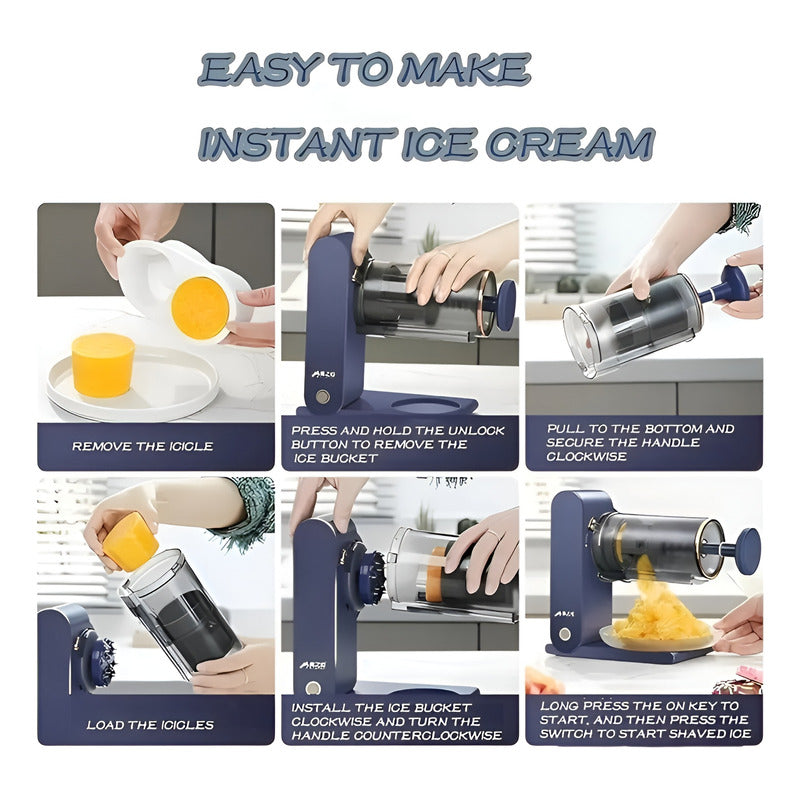 Maquina De Helados Trituradora Hielo Maquina De Granizados Azul Marino 50/ 60 Hz