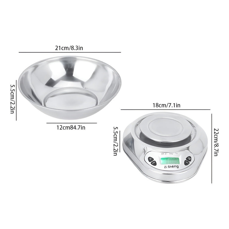 Pesa Gramera Pesa Digital Cocina Balanza Cocina 5kg/0.1g 5 G Gris / Balanza Redonda 5kgs