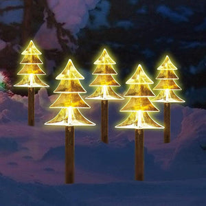5 Luces Navideñas Luces Navideñas Solares Arboles Navidad Amarillo