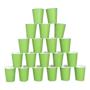 Pack X10 Vasos Desechables Vasos De Cumpleaños Verde 250ml Verde Manzana 1651