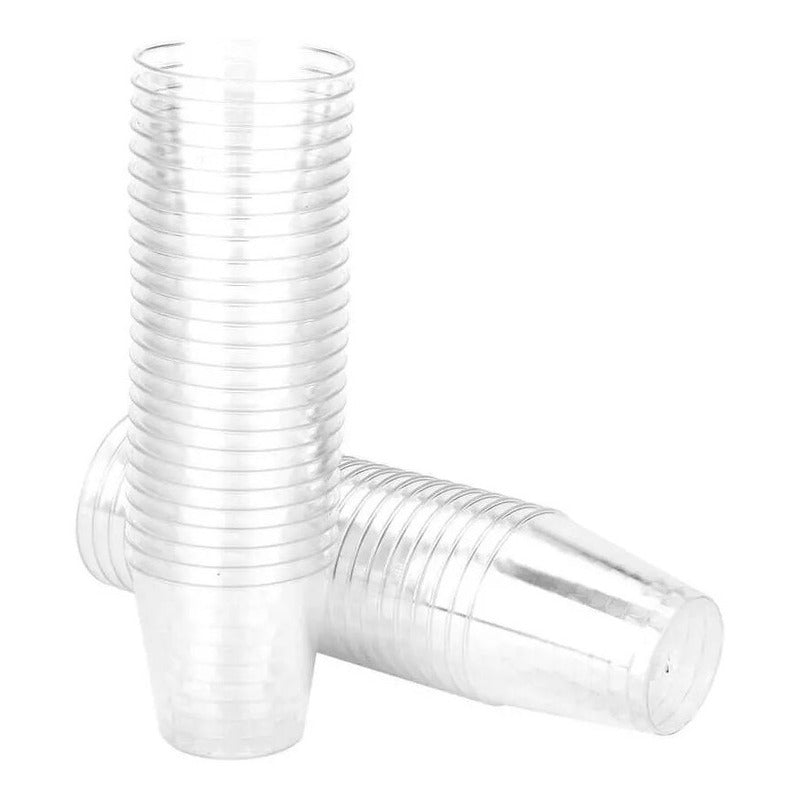 100 Vasos Desechable Vaso Plastico Vasos Acrilicos 210ml/7oz Transparente
