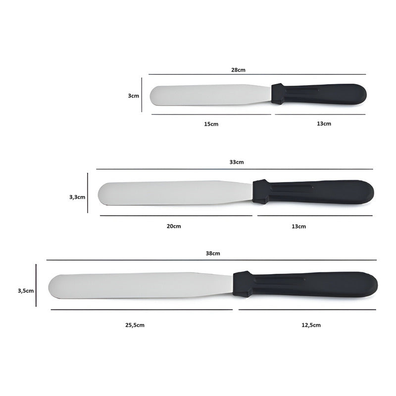 Set3 Espatula Repostera Espatula Para Alisar Espatula Cocina Gris 017,018,019