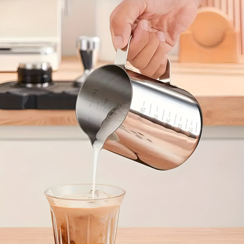 2 Jarra Leche Acero Lechero Barista Espumador De Leche 550ml Plateado