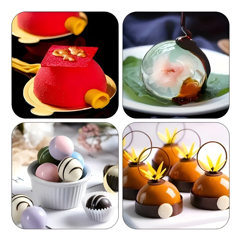 Pack X2 Molde Silicona Reposteria Molde De Silicona Esfera Multicolor / Molde Semi Esfera 6cav