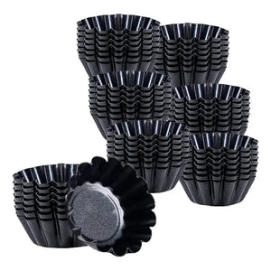 Pack 48 Moldes Mini Tartaleta Molde De Aluminio Para Postres Gris