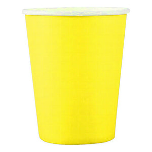 Pack De 10 Vasos Desechables Vasos Cumpleaños Vaso De 250ml Color Amarillo