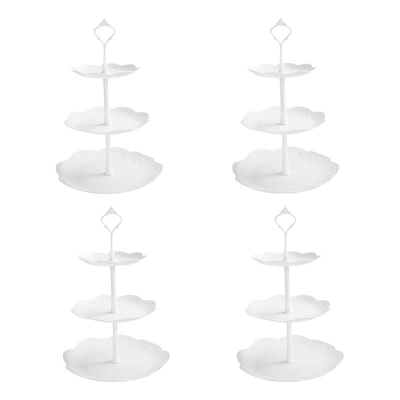 X4 Porta Cupcake Porta Torta Porta Cupcakes Torre Redondo Blanco