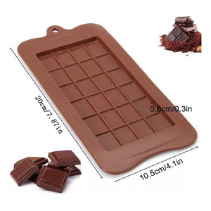 Pack 2 Moldes De Chocolate Molde Barra De Chocolate Silicona Color Marrón