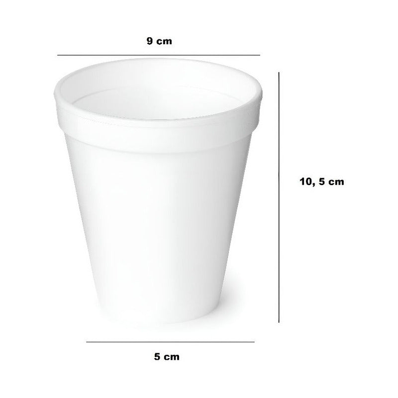 50 Vasos Termicos Vasos Desechables Vaso Plumavit 10oz 296ml Blanco
