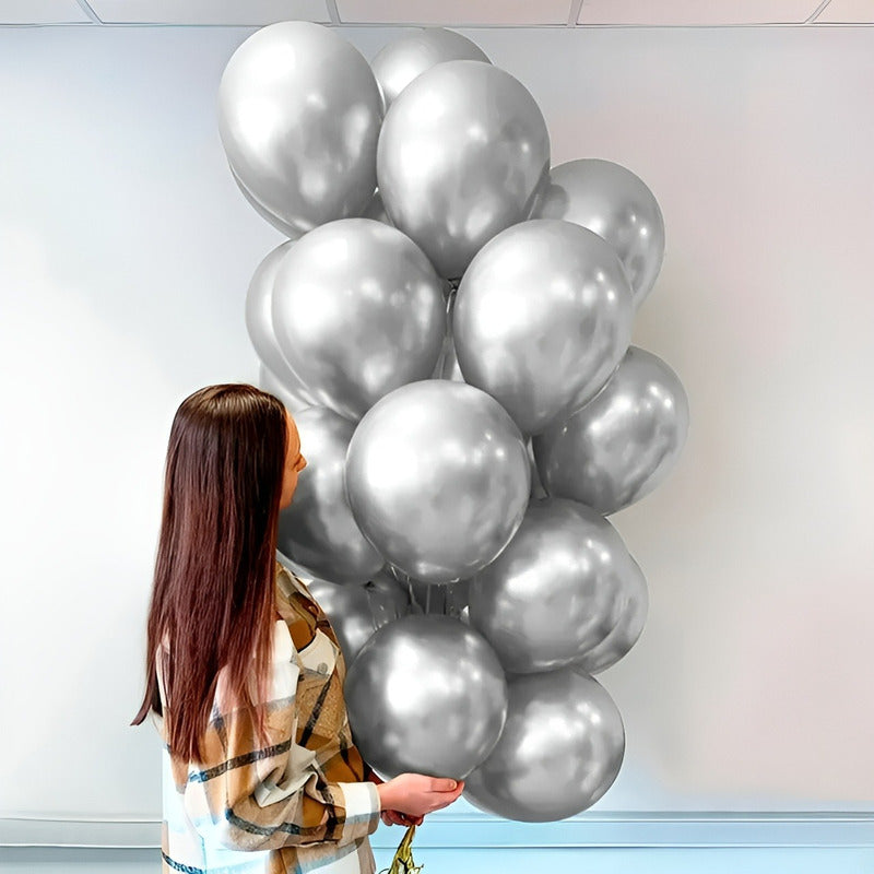 50 Globos De Cumpleaños Decoracion Globos Set De Globos 25cm Gris Globos De Cumpleaños