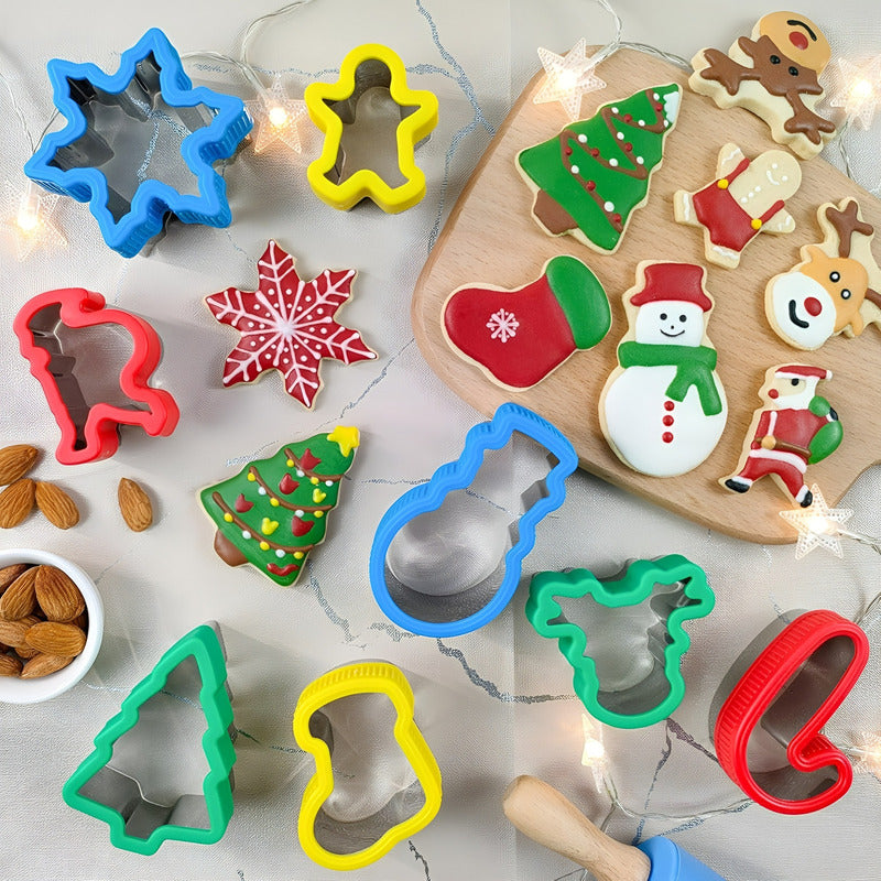 Pack X15 Moldes Para Galletas Navideñas Cortadores Galletas Multicolor