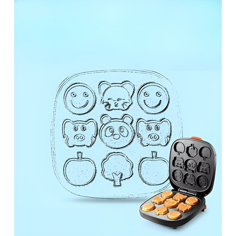 Wafleras Maquina Para Waffles Mini Wafles Cartoon 9cav Rojo / Wafleras Cartoon 9 Figuras