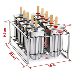 Molde Helados Moldes Reposteria Molde Helado Paletas 10cav Moldes Helados Utensilios Reposteria Moldes De Acero... Plateado