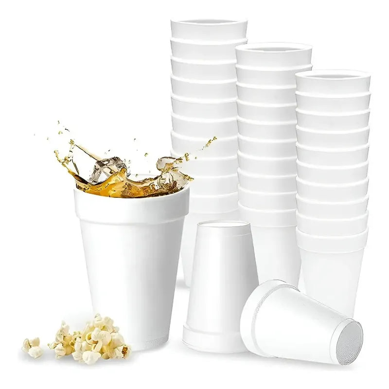 100 Vasos Desechables Plumavit Termico Vaso Cafe 8oz 240ml Color Blanco 240