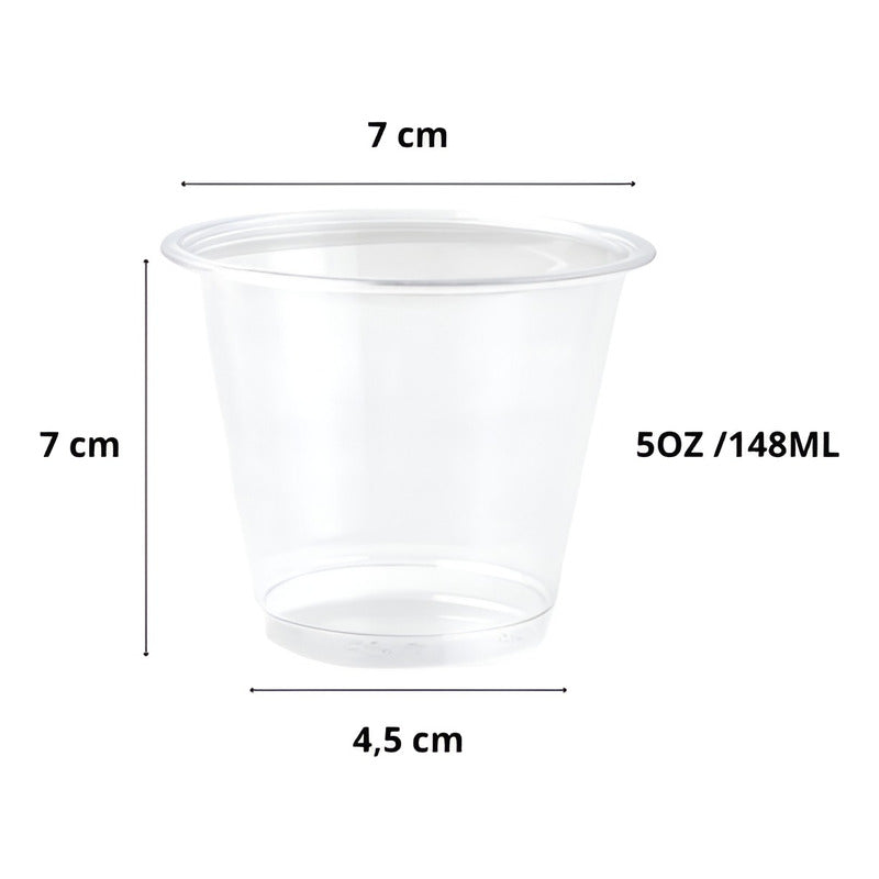 100 Vaso Plastico Vasos Desechables Vaso Pequeño 5oz 148ml Transparente