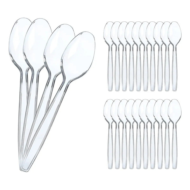 Pack De 200 Mini Cucharas De Plástico Pasteleriuscl Transparentes Para Postre Y Helado