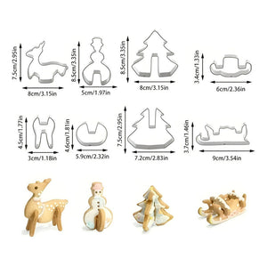 Moldes De Galletas Cortadores De Galletas Navidad Figuras 3d Plateado