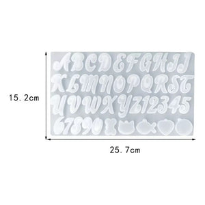 Molde De Silicona Letras Cursiva Molde Letras 41cav Cursiva Gris