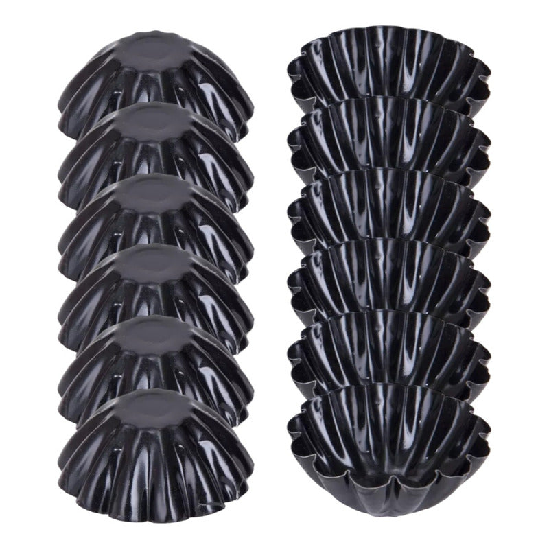 Pack X24 Molde Mini Tartaleta Tarta Moldes Reposteria 4,5cm Gris Oscuro