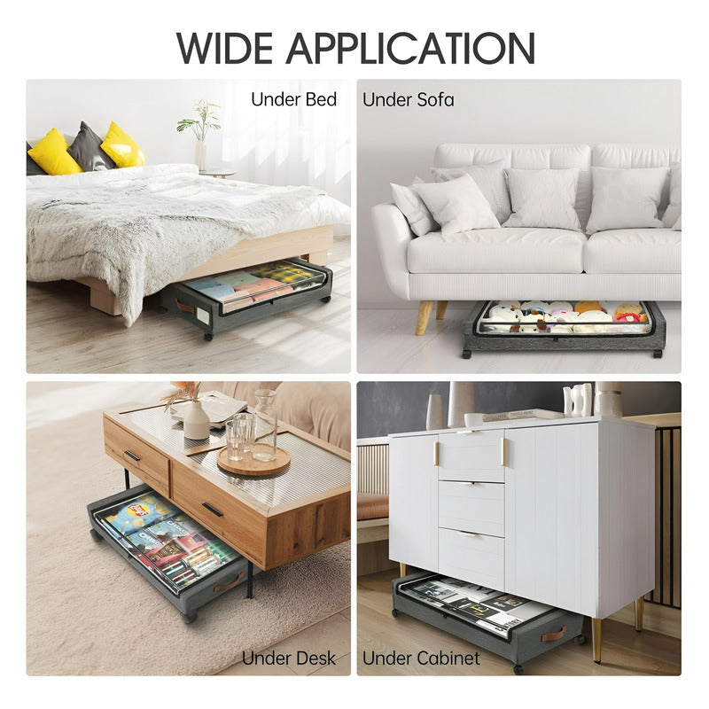 Caja Organizadora Grande Cajas Almacenamiento Cajones 80cm Gris Oscuro Caja Organizadora Grande Con Ruedas