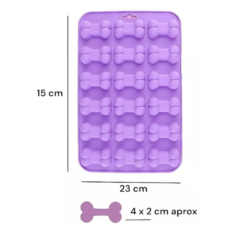 Pack X2 Molde De Silicona Moldes Silicona Moldes Huesito 18c Multicolor
