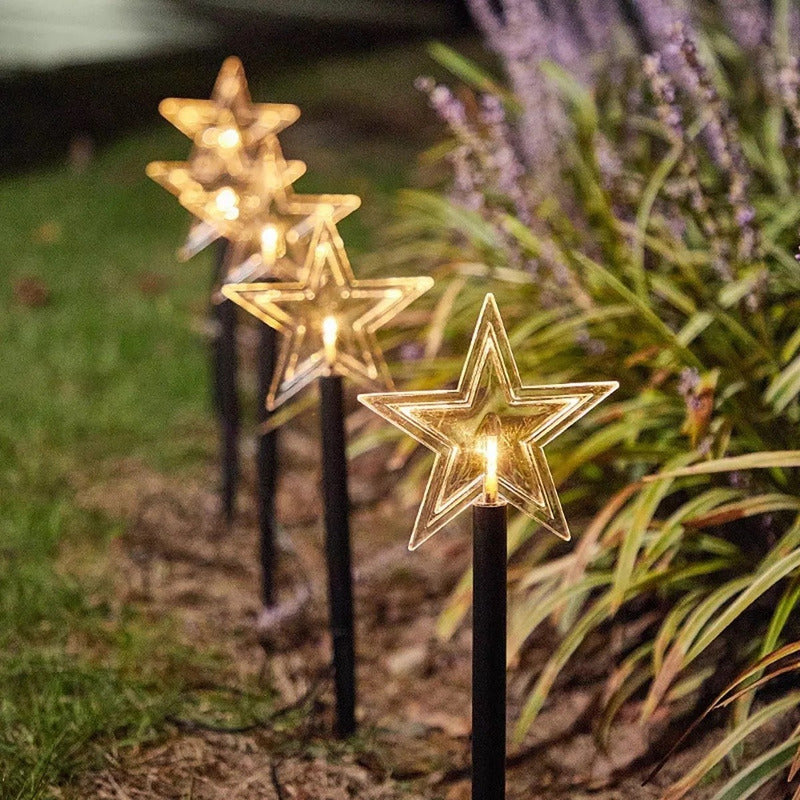 10 Guirnalda Solar Guirnaldassolares Lampara Jardin Estrella Amarillo