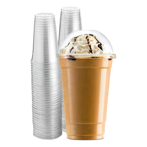 50 Vasos Plasticos Desechables Vaso Tapa Domo Con Hoyo 24oz
