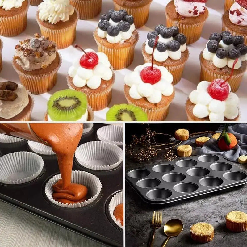 Molde 12cupcakes Molde Cupcake Molde Muffin Gris Reposteria Molde Para Tortas Molde Para Queque Insumos Reposteria Moldes Para Brownie Pasteleriacl 32089 Negro - 32089