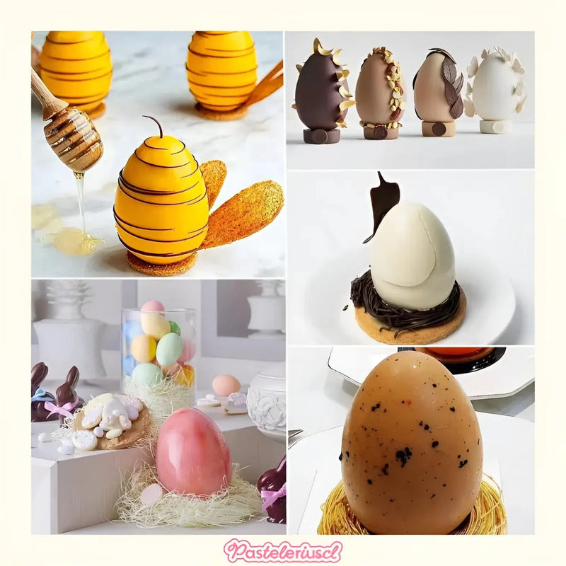 Molde De Chocolate De Huevo De Pascua 3d Con Forma De Huevo Artesanías De Fondant Decoración De Pascua Molde Acrilico... Transparente
