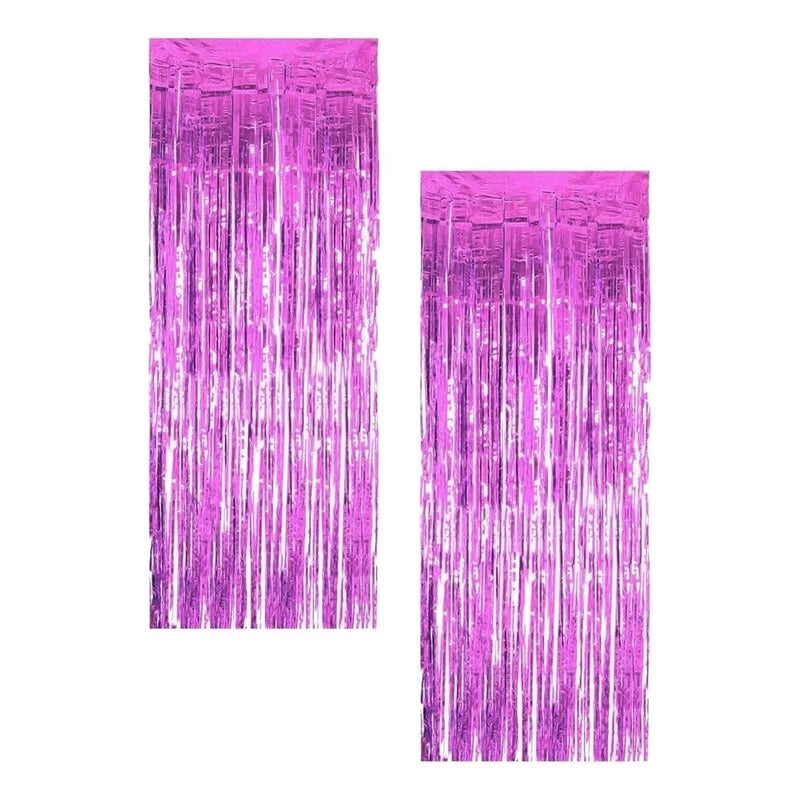 X2 Guirnalda Cortina Metálicas Cortina De Cumpleaños Violeta Violeta Cortina 101066